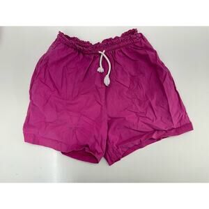 Juke Box by Ideas Womens Shorts Size Large Pink Drawstring Elastic Waist Vintage